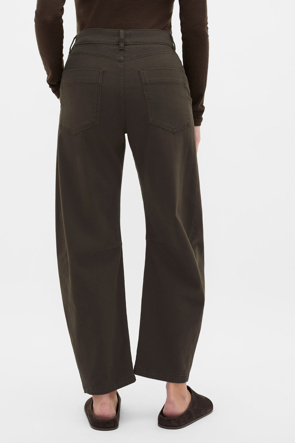 Twill Cotton Tapered Pant  Coffee Bean