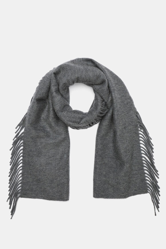Fringe Scarf  Charcoal Grey Marle  hi-res