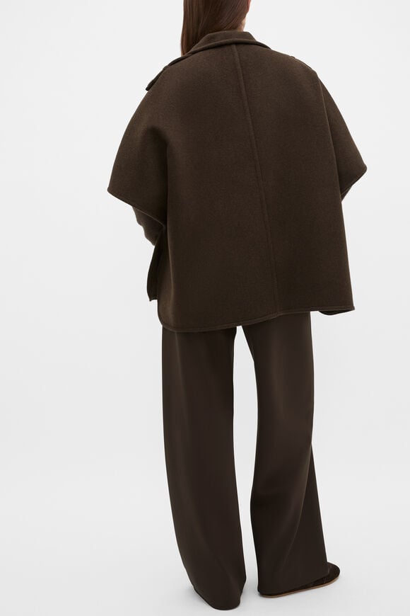 Wool Trench Cape  Coffee Bean  hi-res