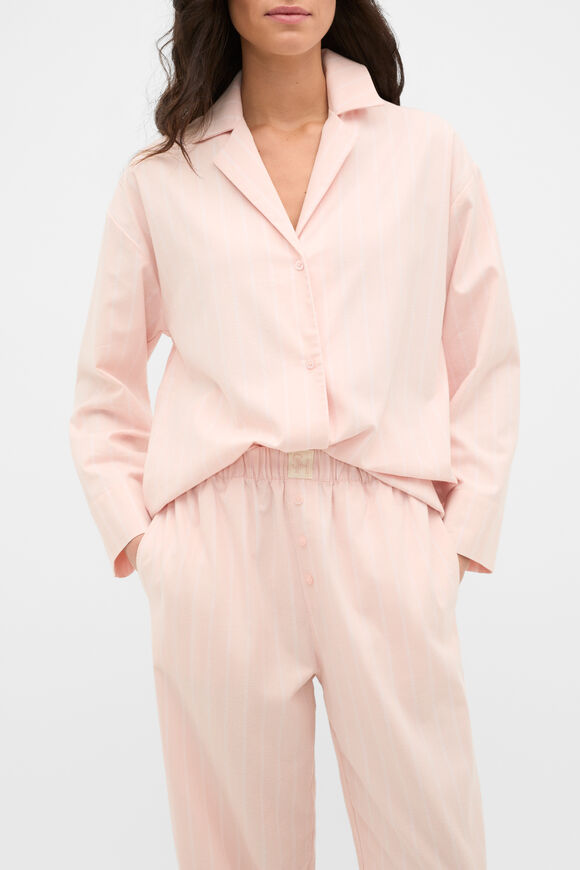 Flannelette Shirt and Pant PJ Set  Blossom Stripe  hi-res