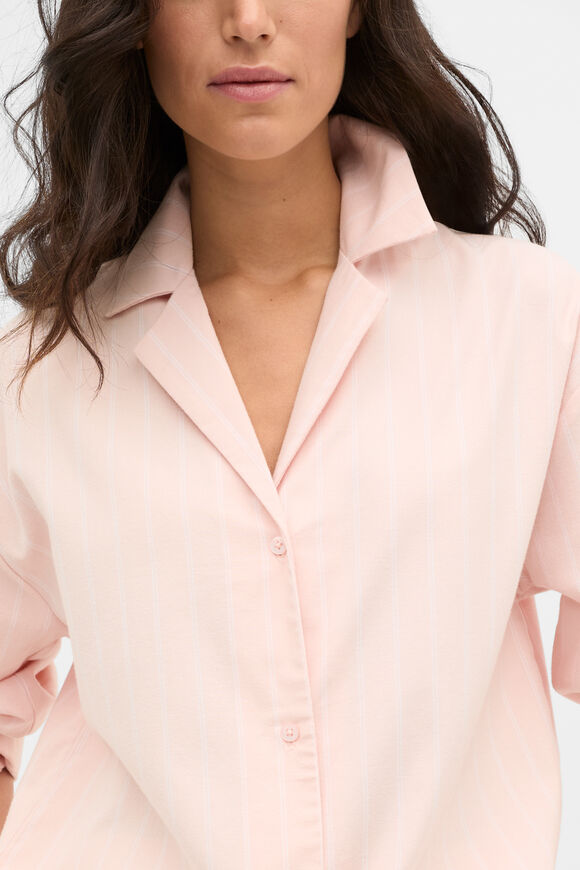 Flannelette Shirt and Pant PJ Set  Blossom Stripe  hi-res