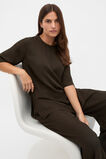 Textured Satin Oversized Tee  Coffee Bean  hi-res