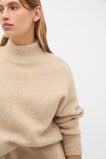 Lofty Mock Neck Knit  Sandstone Marle  hi-res