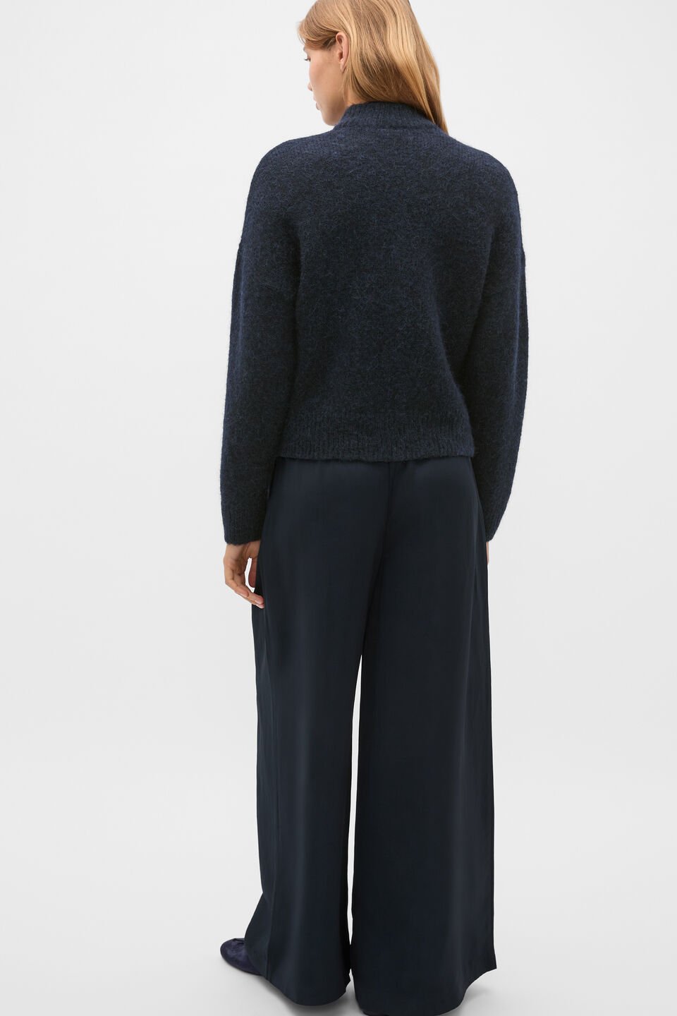 Lofty Mock Neck Knit  Twilight Blue