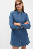 Denim Longsleeve Mini Dress  Mid Indigo Denim  hi-res