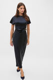 Satin Draped Column Dress  Twilight Blue  hi-res