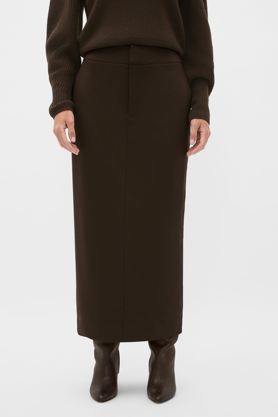 Tailored Pencil Skirt  Coffee Bean