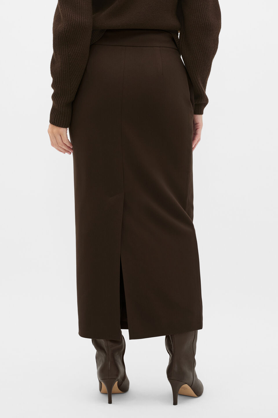 Tailored Pencil Skirt  Coffee Bean