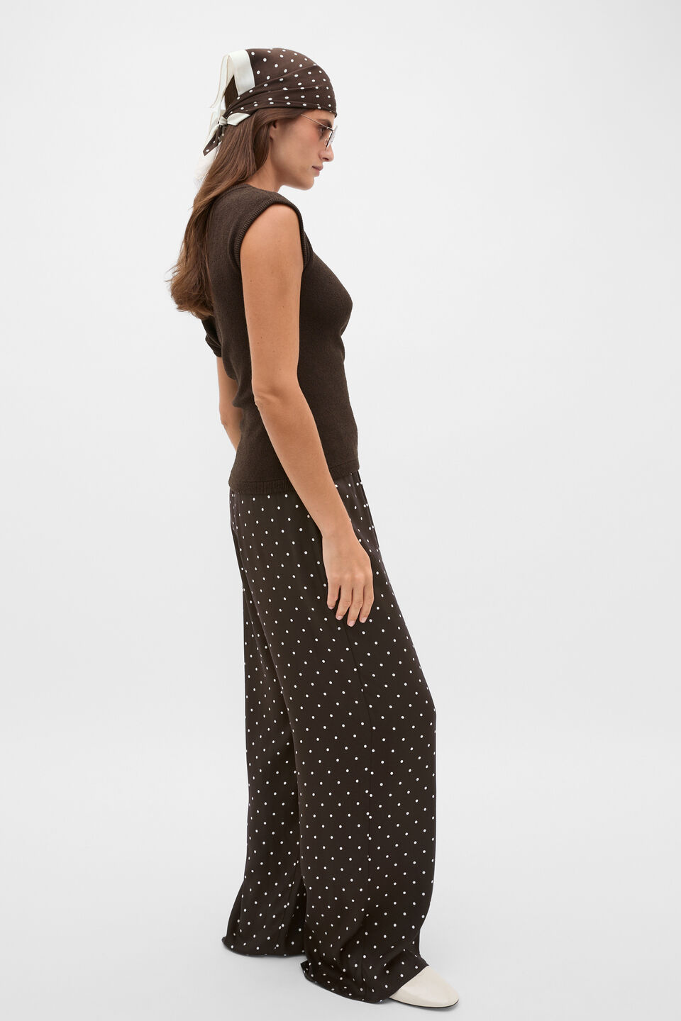 Spot Easy Wide Leg Pant  Coffee Bean Spot