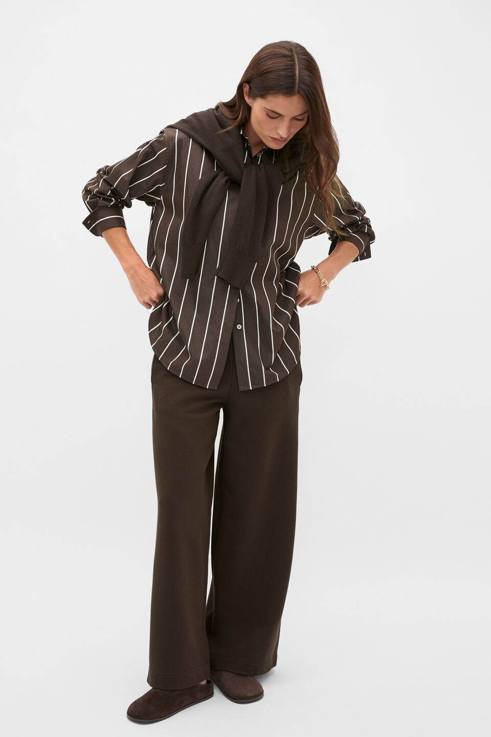 Terry Straight Leg Trackpant  Coffee Bean
