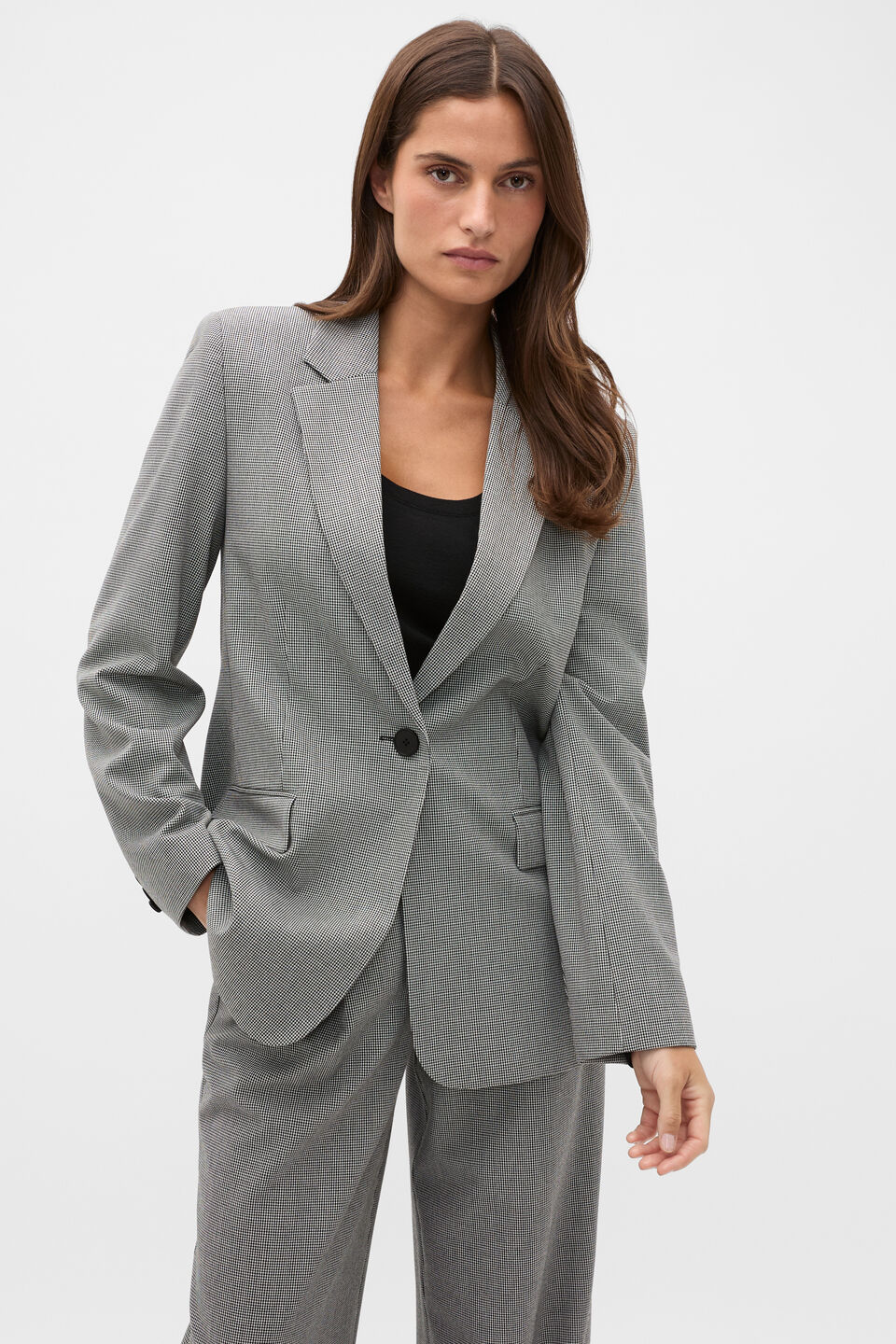 Houndstooth Tailored Jacket  Houndstooth