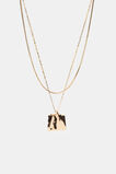 Square Molten Pendant Necklace  Gold  hi-res