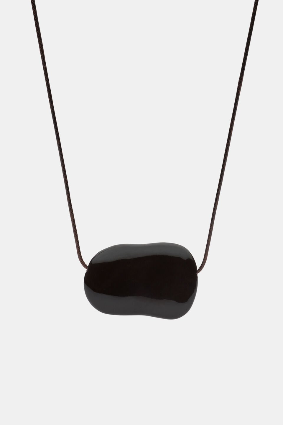 Cord Pebble Necklace  Coffee Bean