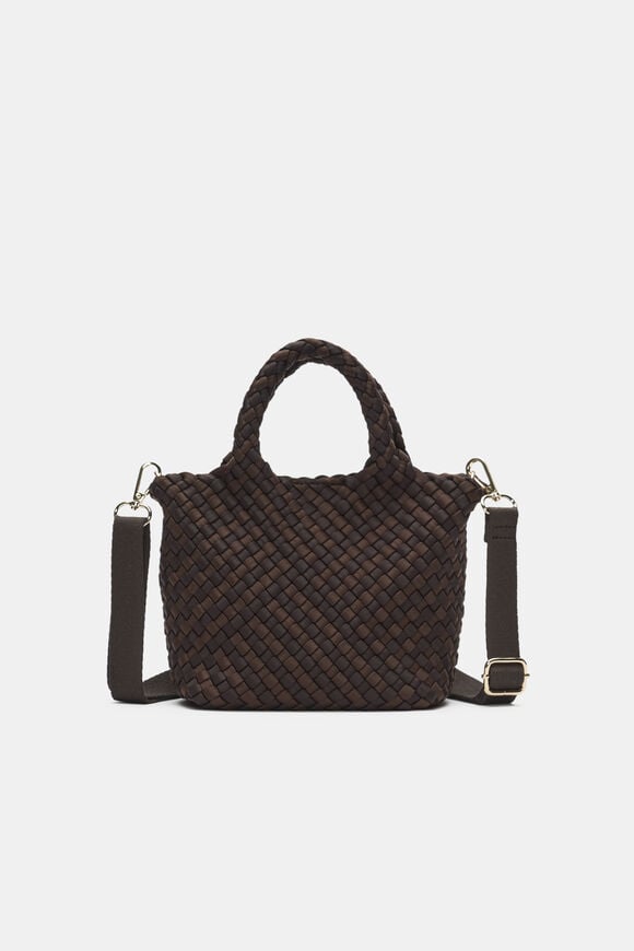 Woven Textured Crossbody Bag  Coffee Bean  hi-res