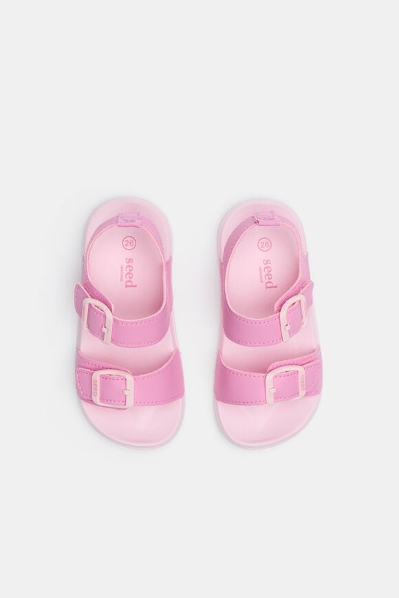 Colourblock Double Buckle Sandal  Candy Pink  hi-res