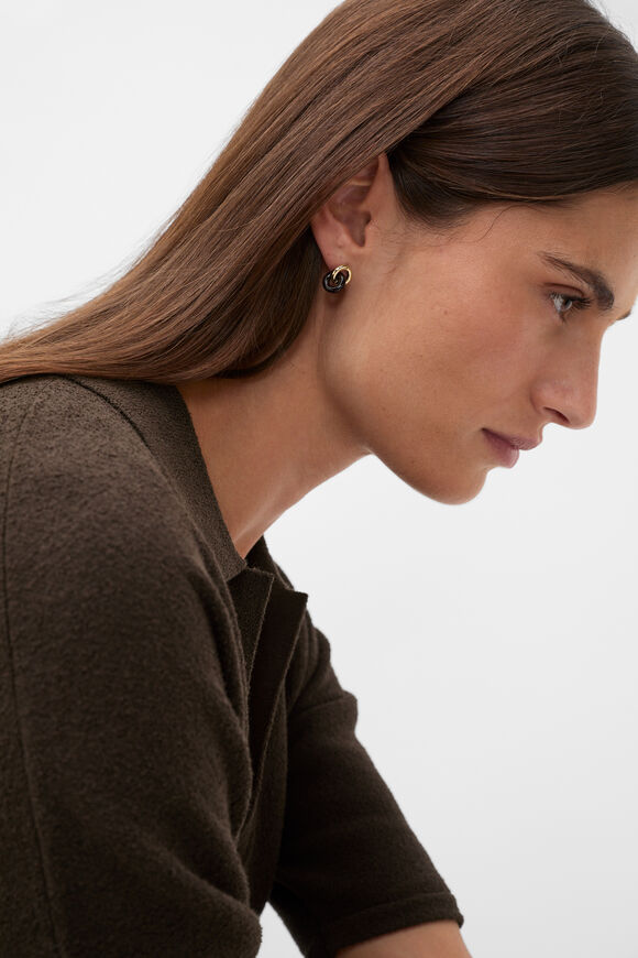 Two Tone Link Earring  Gold  hi-res