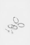 Waterproof Trio Stud Ear Pack  Silver  hi-res