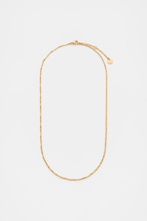 Waterproof Twist Chain Necklace  Gold  hi-res