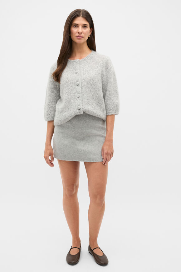 Seam Front Mini Skirt  Pale Slate Marle  hi-res