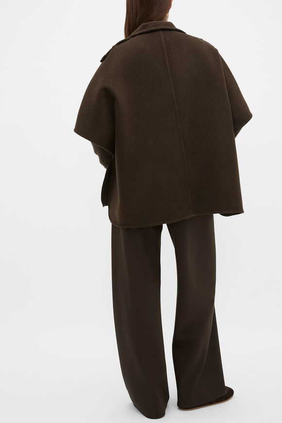 Wool Trench Cape  Coffee Bean  hi-res