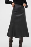 Leather Midi Split Front Skirt  Black  hi-res