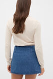 Denim Wrap Mini Skirt  Mid Indigo Denim  hi-res