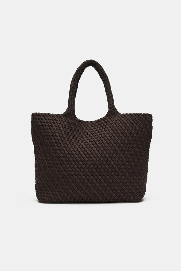 Woven Textured East West Tote  Coffee Bean  hi-res