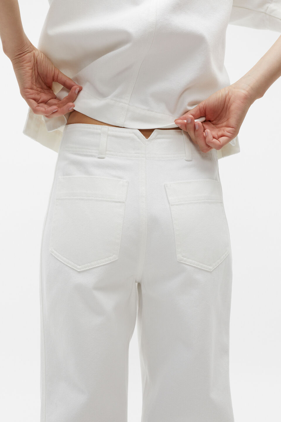 Denim Barrel Leg Jean  Cloud Cream