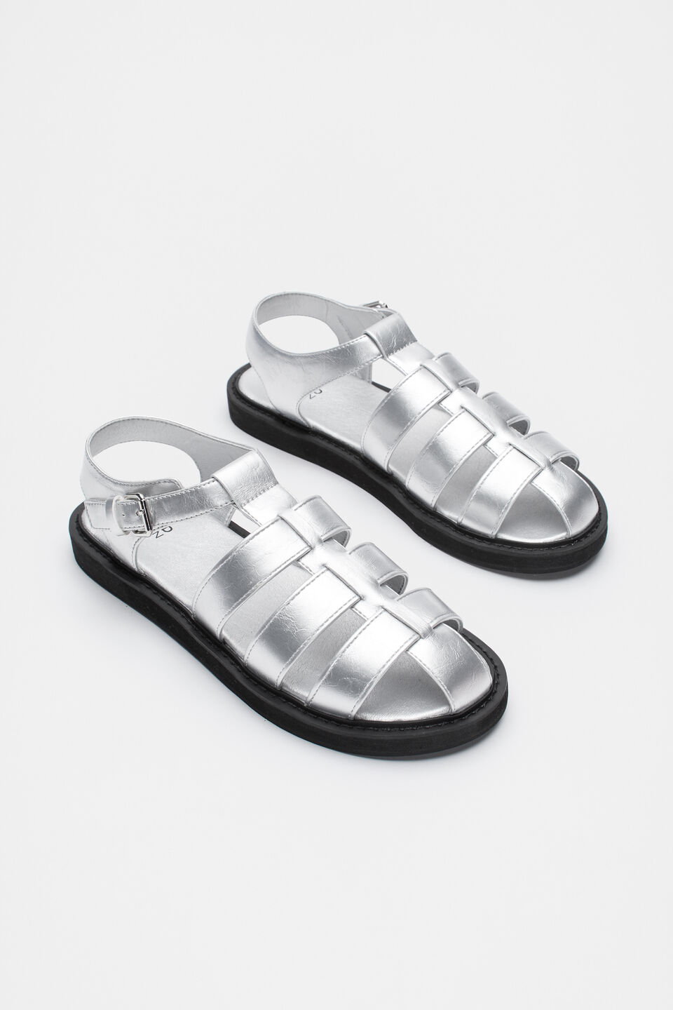 Flatform Fisherman Sandal  Silver