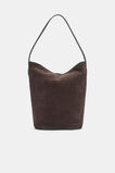 Spliced Leather Tote  Chocolate  hi-res