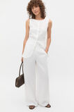 Linen Concealed Placket Vest  Whisper White  hi-res