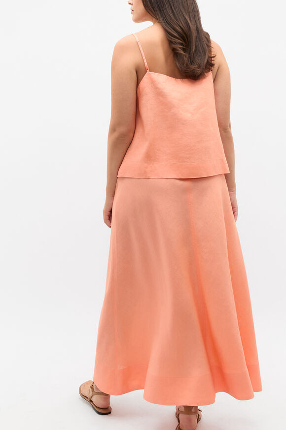 Core Linen Seam Front Skirt  Tangerine  hi-res