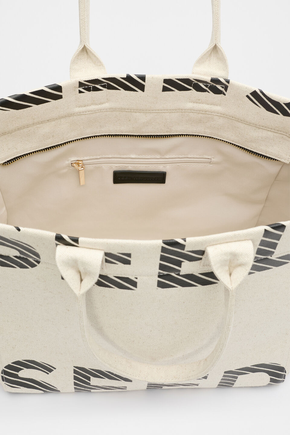 Cropped Logo Tote  Black