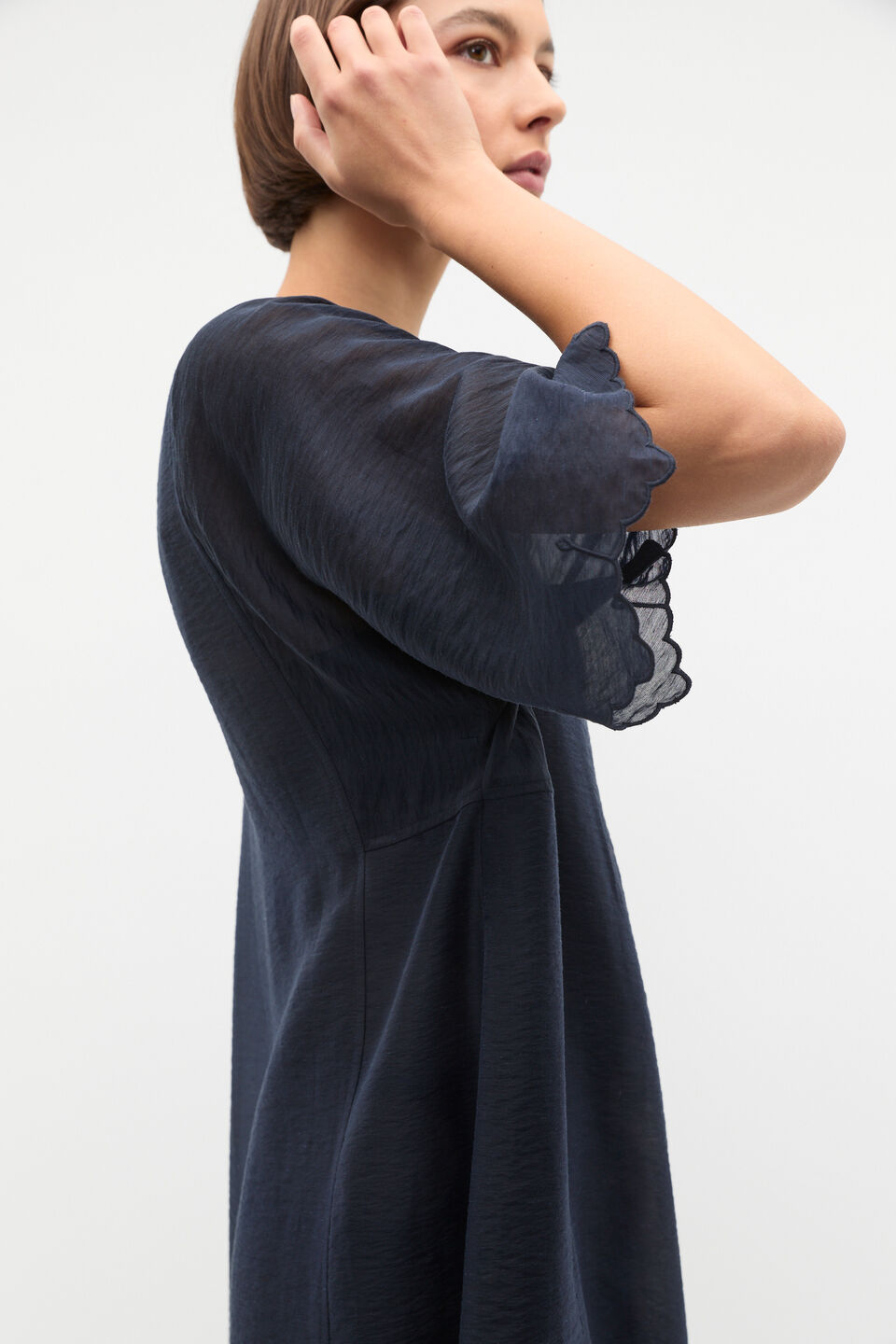 Lyocell Blend Kaftan Maxi Dress  Twilight Blue