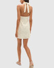 Tile Embroidery Halter Mini Dress  Coconut Cream  hi-res