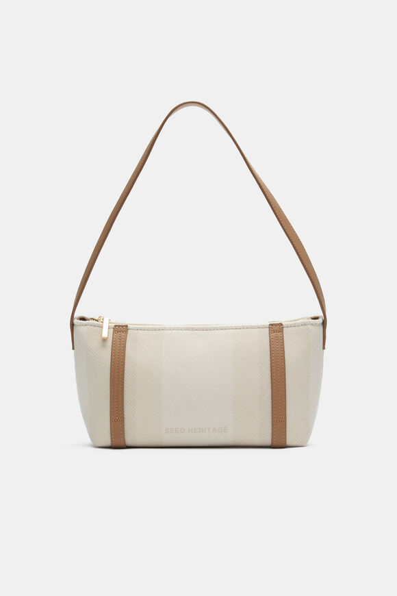 Textured Stripe Shoulder Bag  Natural  hi-res