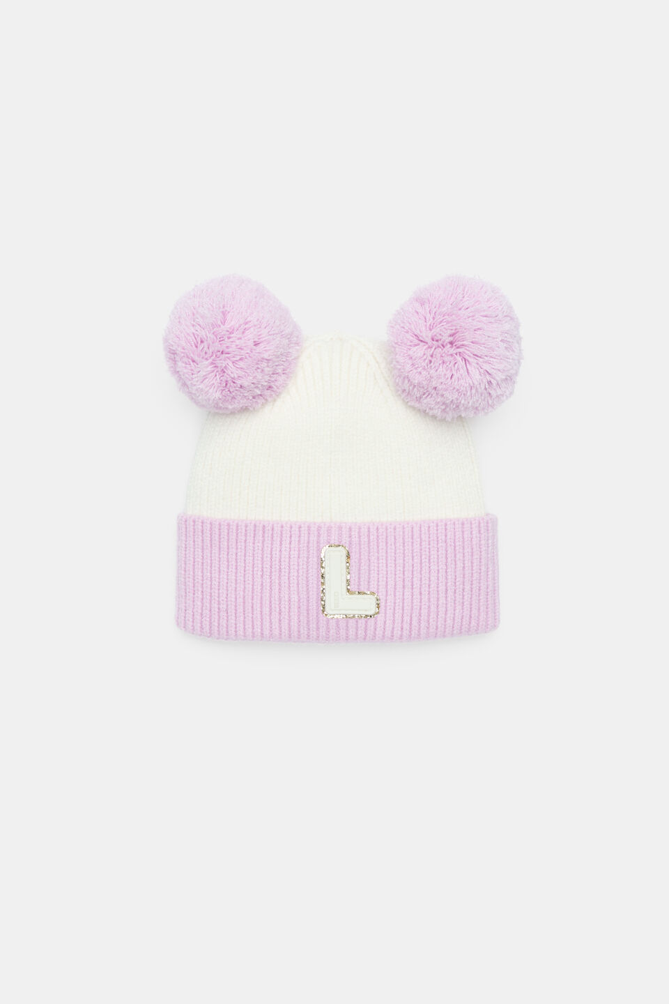 Mini Glitter Initial Beanie  L