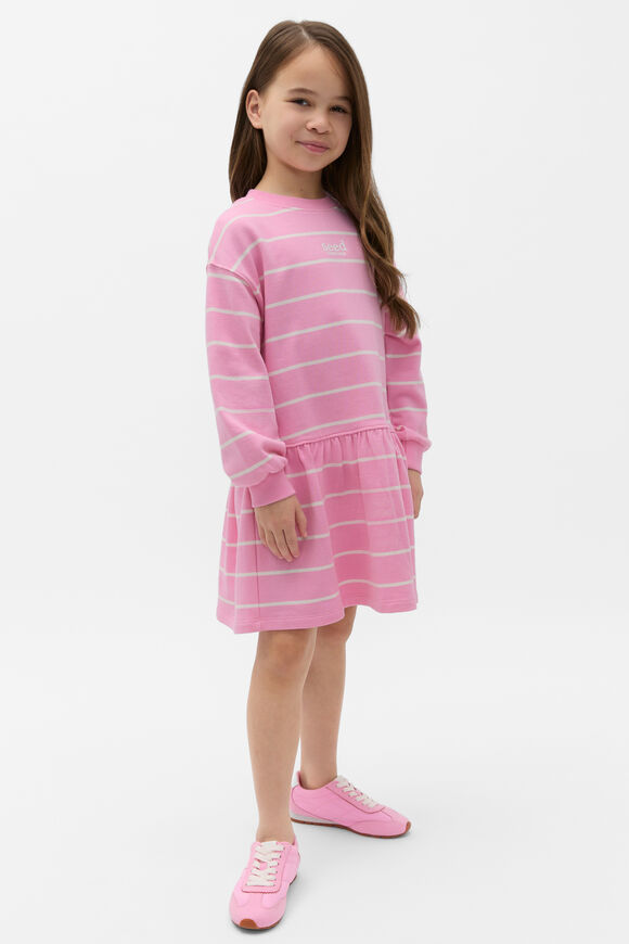 Logo Stripe Dress  Candy Pink  hi-res
