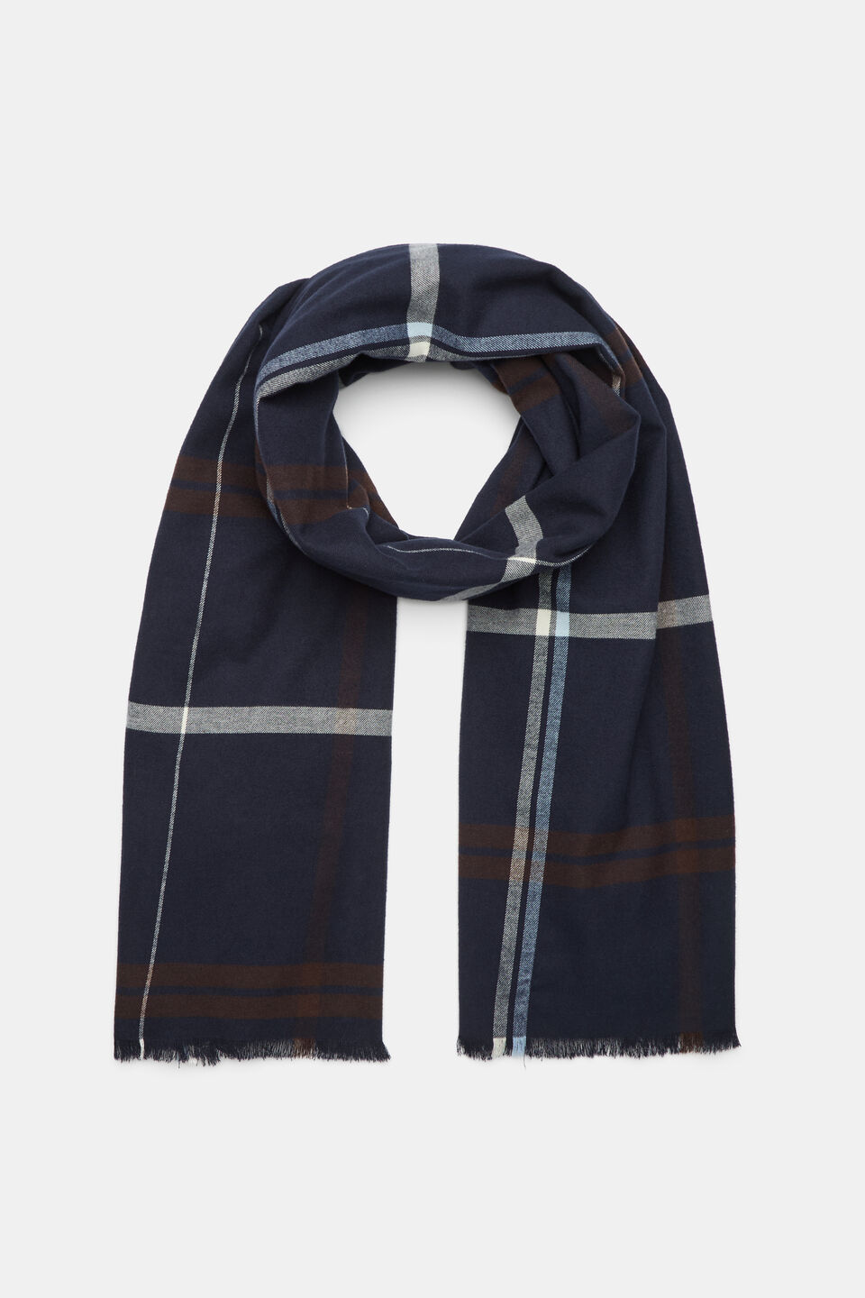 Multi Check Scarf  Twilight Blue