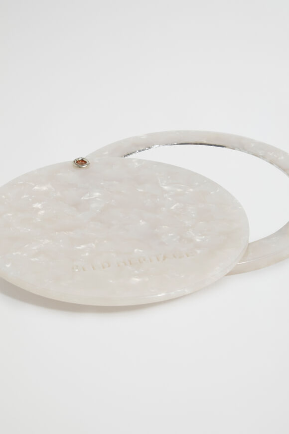 Resin Compact Mirror  Ivory  hi-res