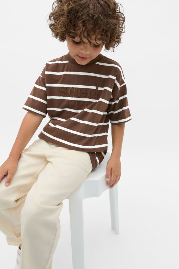 Stripe Logo Tee  Cacao  hi-res