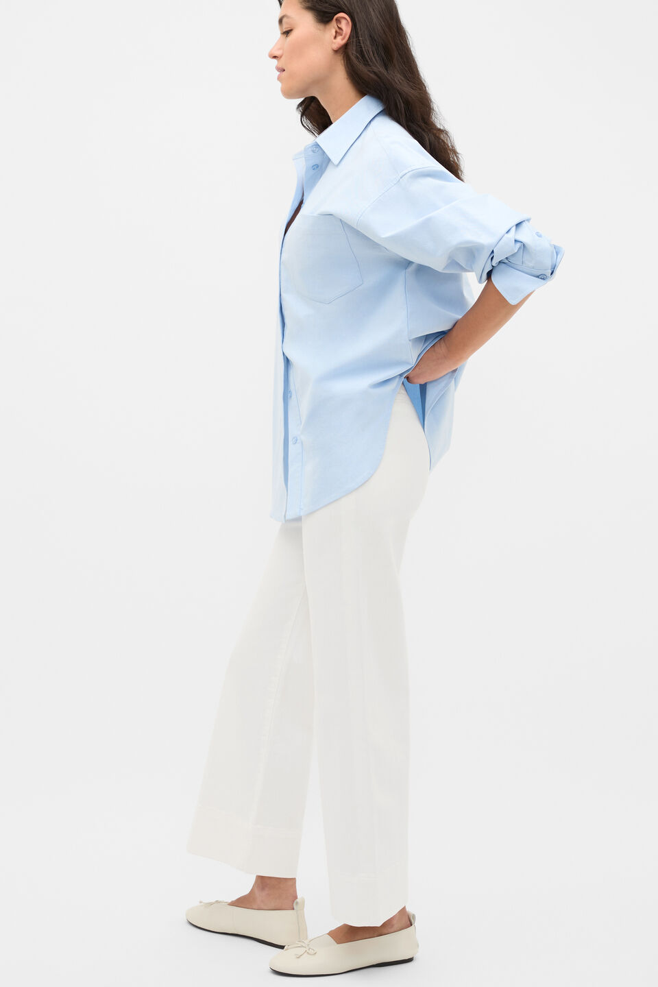 Core Wide Leg Pocket Jean  Cloud Cream