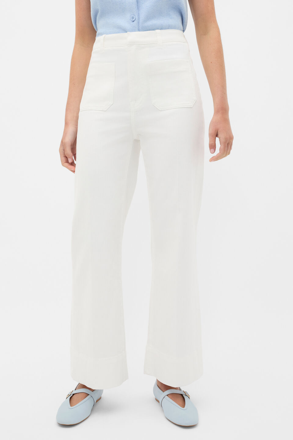 Core Wide Leg Pocket Jean  Cloud Cream