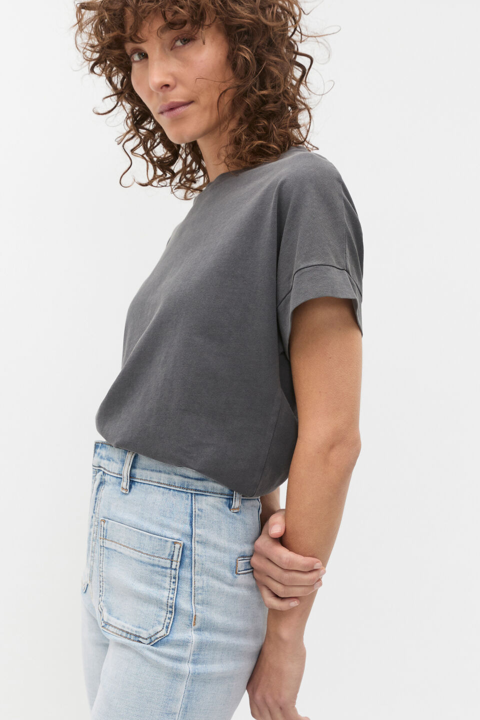Core Longline Tee  Charcoal Wash
