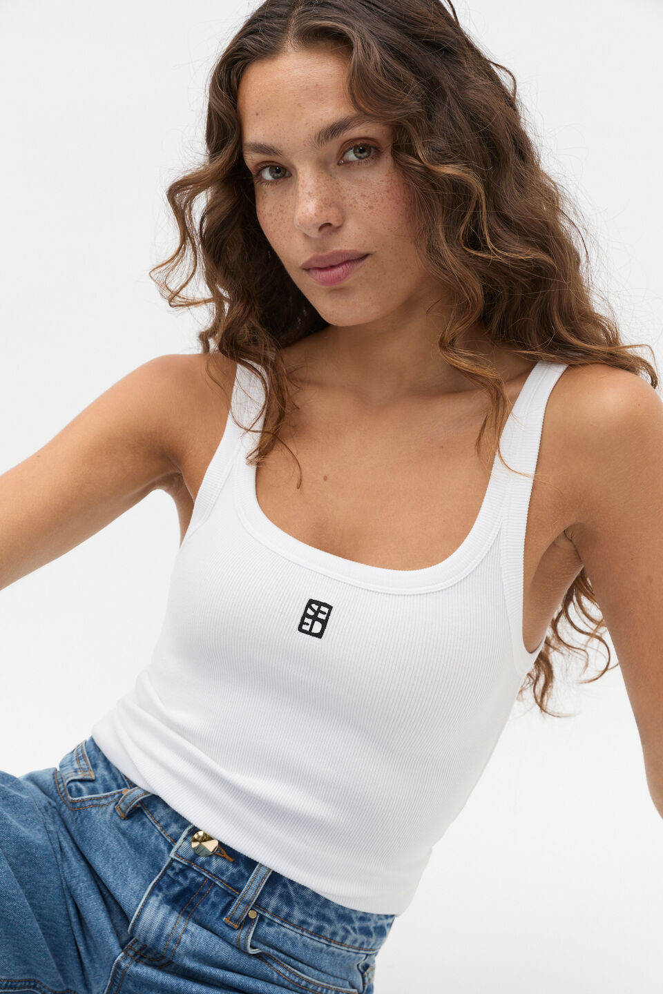 Core Heritage Rib Tank  Whisper White