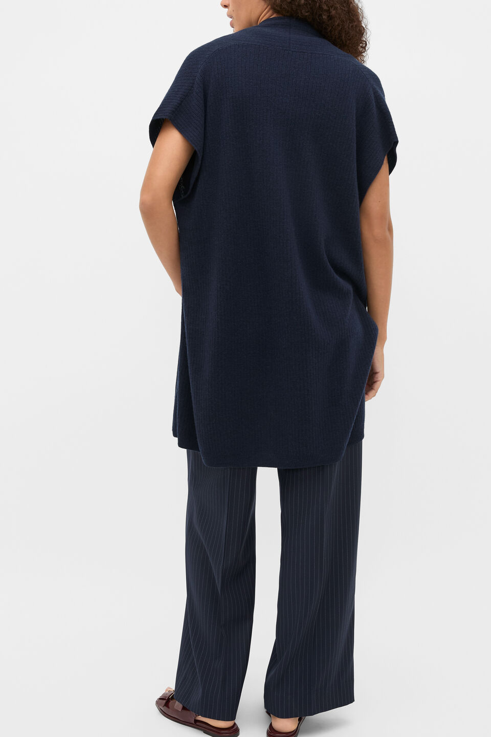 Rib Knit Poncho  Twilight Blue