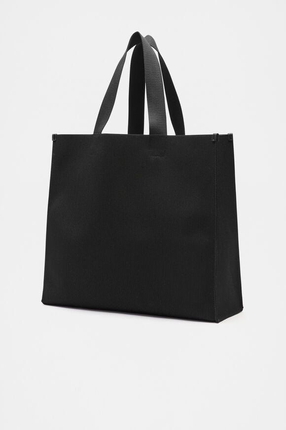 Large Knit Tote  Black  hi-res