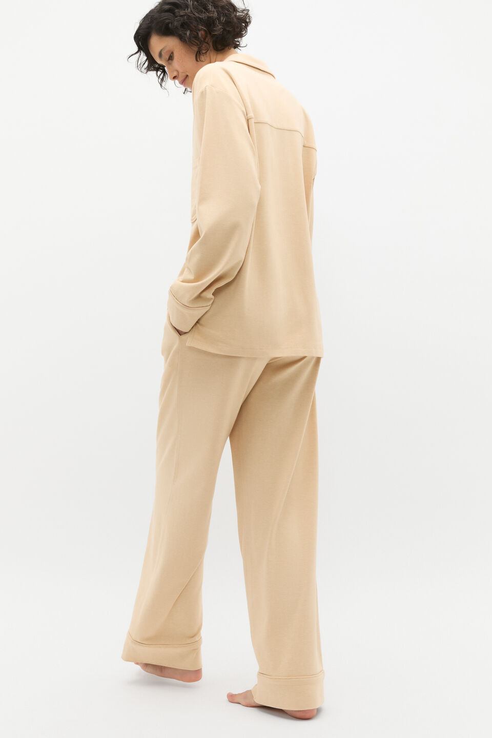 Jersey Button Through Top and Pant Set  Marzipan Marle