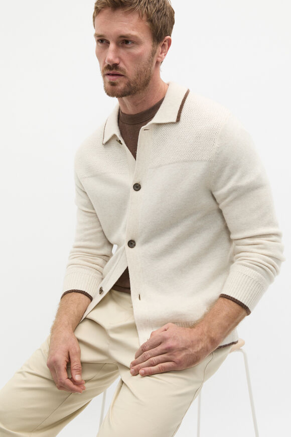 Textured Cardigan  Cool Stone Marle  hi-res