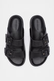 Dulci Covered Buckle Slide  Black  hi-res